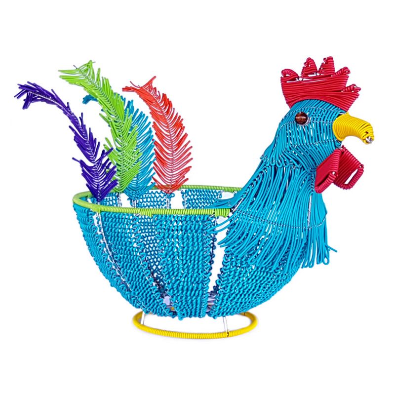 Basket Chicken - Telephone Wire - Turquoise Blue