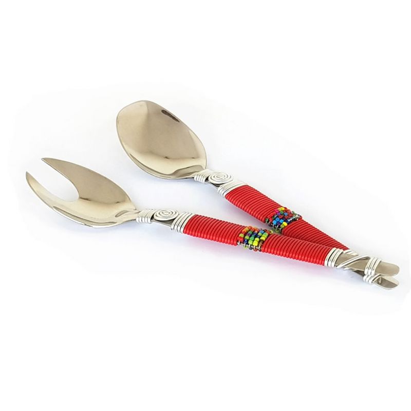 Cutlery - Salad Servers - Red