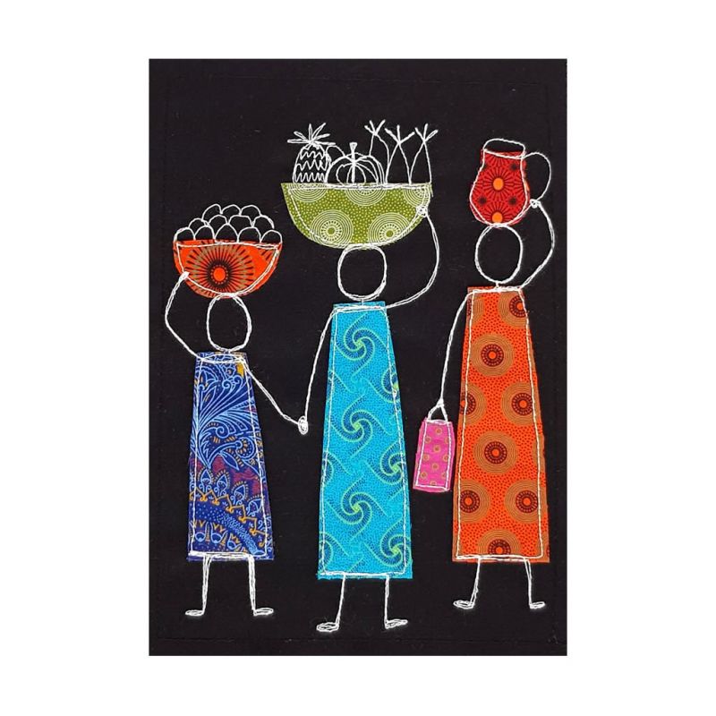 The Market - Textile Art - A4