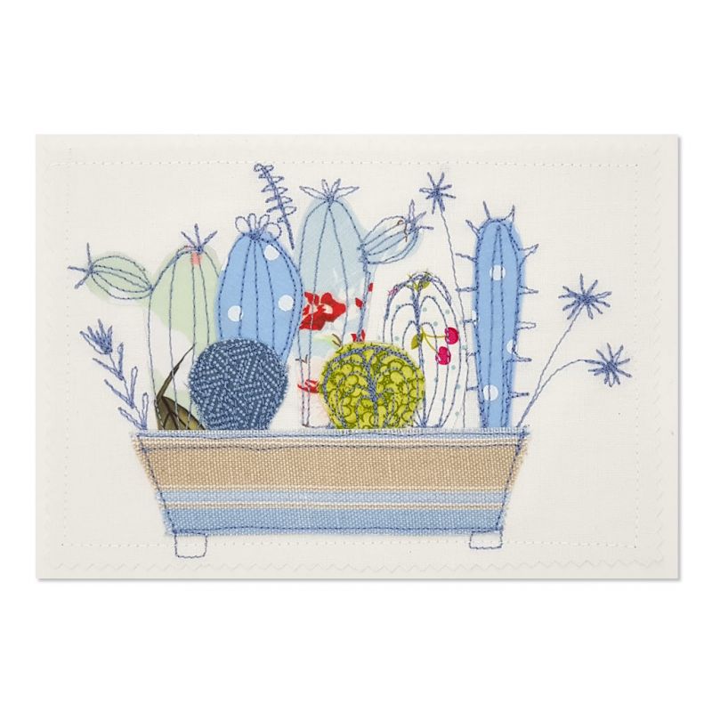 Succulents - Greeting Card - Textile Art - A5 single