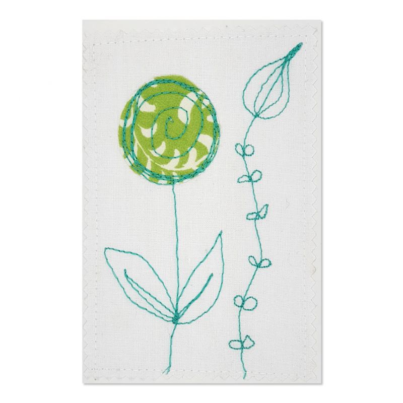 Flower - Greeting Card - Textile Art - A6 single