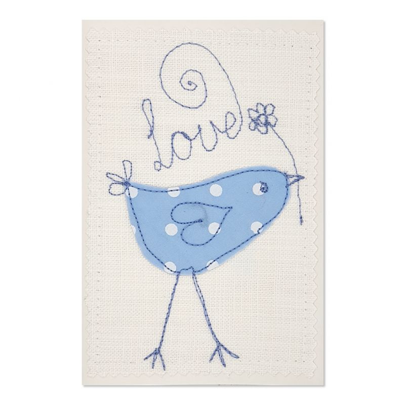 Love Bird - Greeting Card - Textile Art - A6 set of 4