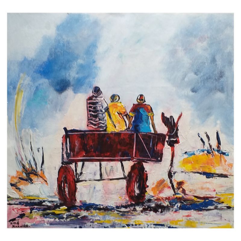 Painting - Acrylic on Canvas - Donkey Cart