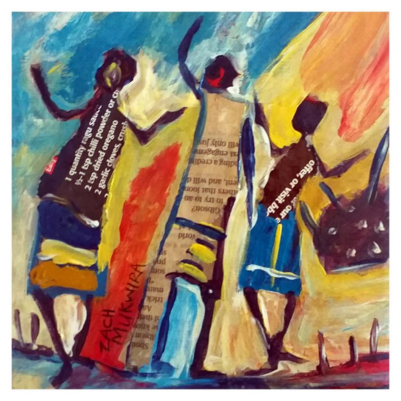 Painting - Acrylic on Card - Children at Play