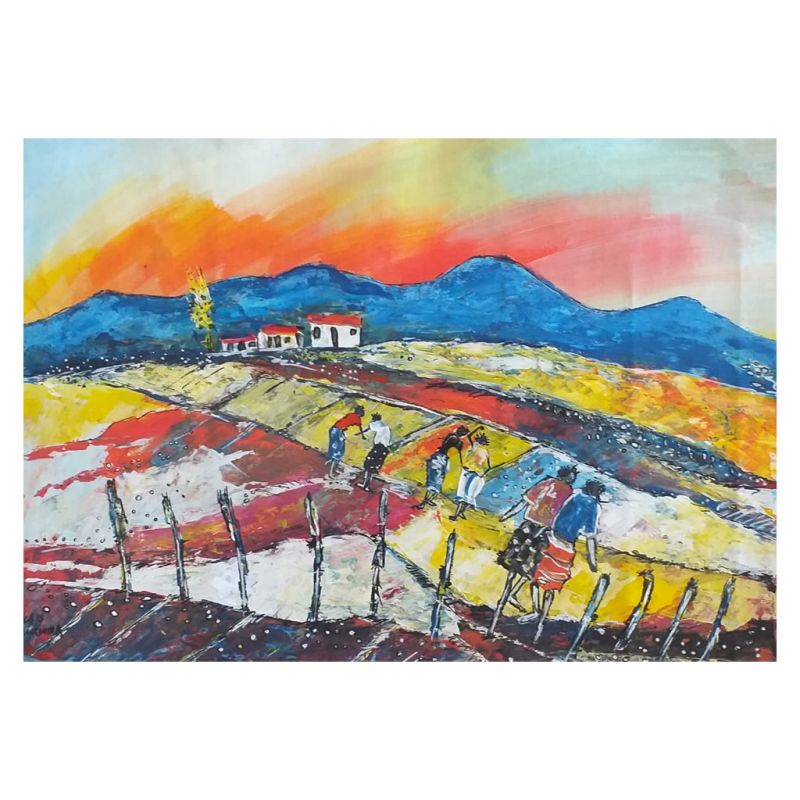 Painting - Acrylic on Canvas - Farm Workers