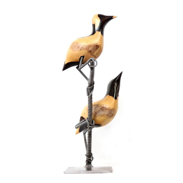 Birds on Branch - Ebony Wood - Small