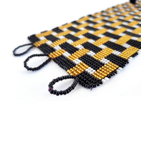 Bracelet - Woven Beads - Extra Wide Checks