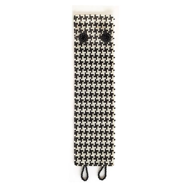Bracelet - Woven Bead - Medium Houndstooth BW