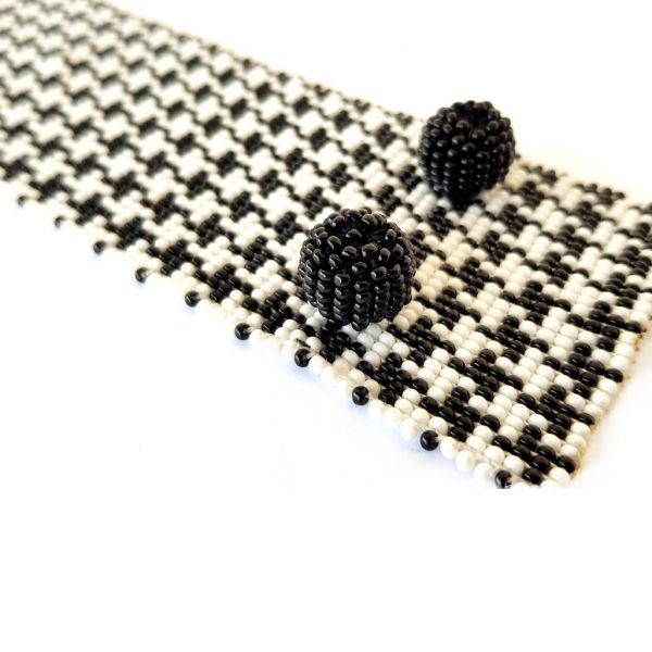 Bracelet - Woven Bead - Medium Houndstooth BW