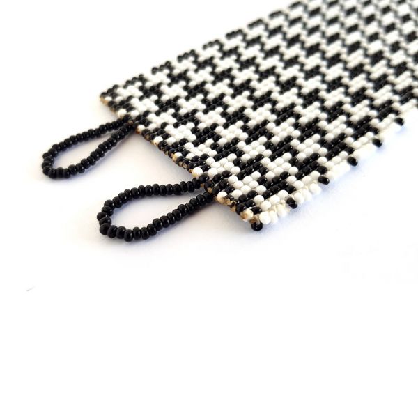 Bracelet - Woven Bead - Medium Houndstooth BW