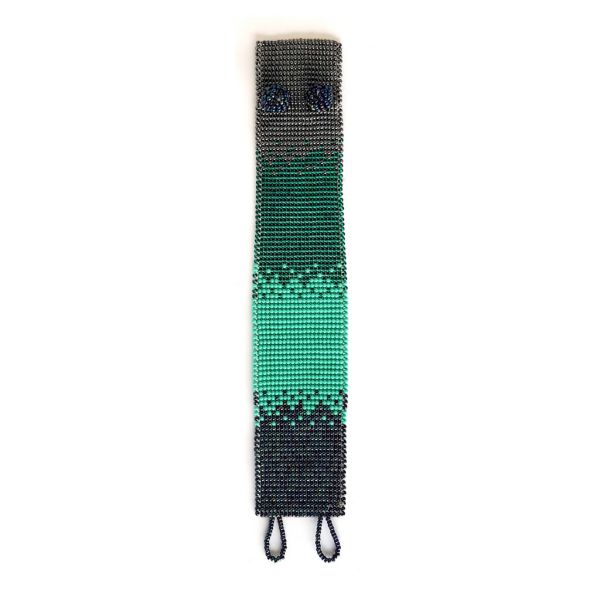 Bracelet - Woven Bead - Narrow Shaded Blue