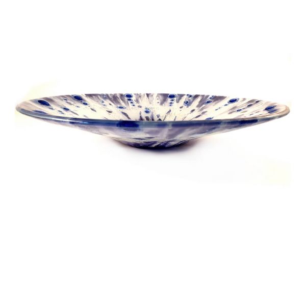 Glass Bowl - Purple Freestyle Splash - Large