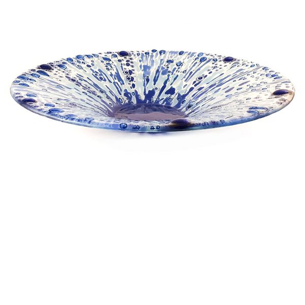 Glass Bowl - Blue Freestyle Splash - Large  