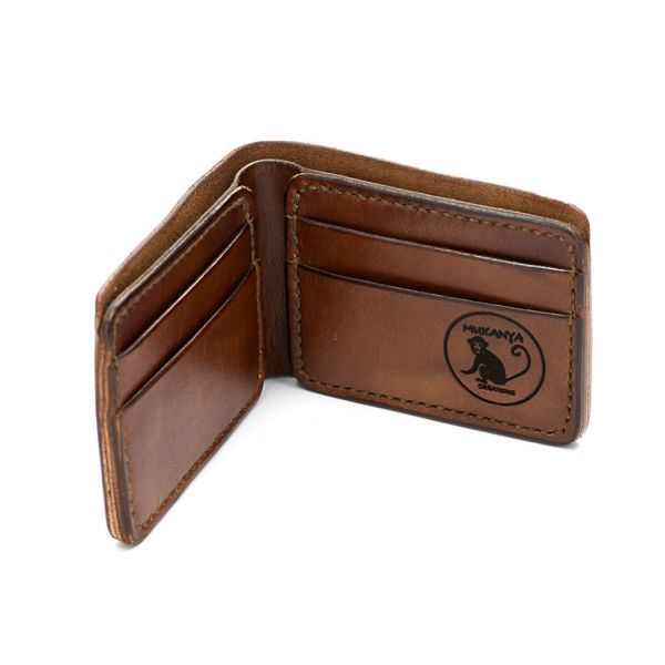 Leather Billfold Wallet - Brown