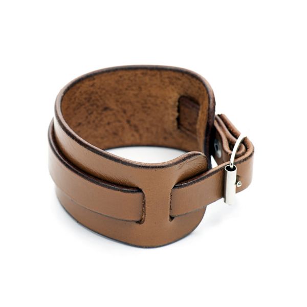Leather Cuff Bracelet - Chestnut