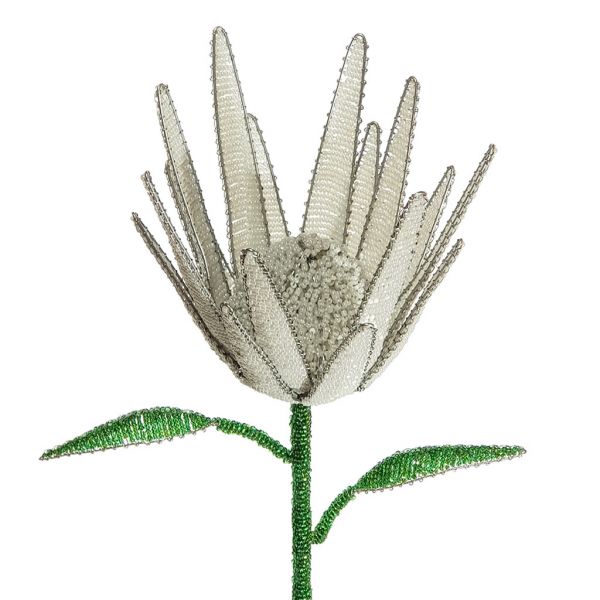 Protea - White - Bead & Wire Masterpiece