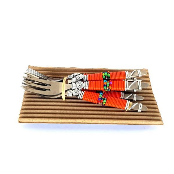 Cutlery - Cake Forks - Orange