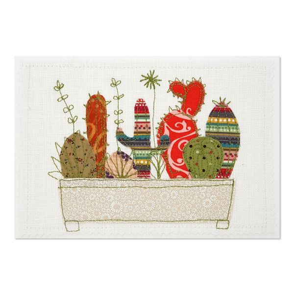 Succulents - Greeting Card - Textile Art - A5 single