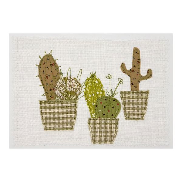 Succulents - Greeting Card - Textile Art - A5 single