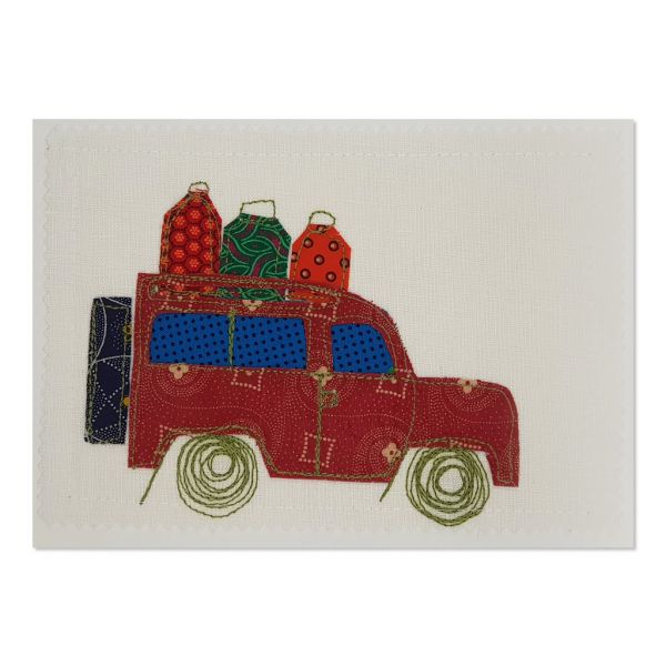 Landrover - Greetings Card - Textile Art - A5 single