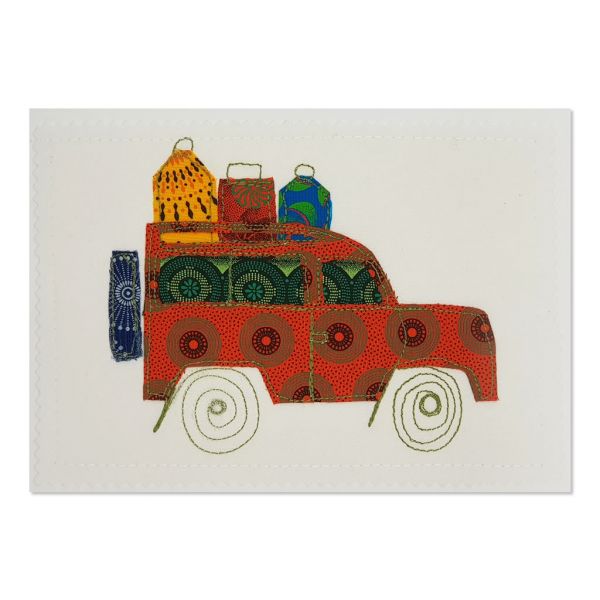 Landrover - Greetings Card - Textile Art - A5 single
