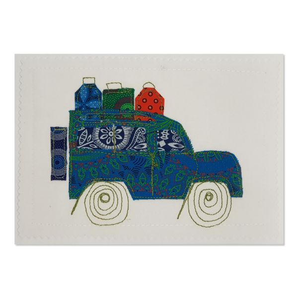 Landrover - Greetings Card - Textile Art - A5 single