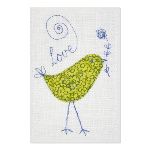 Love Bird - Greeting Card - Textile Art - A6 single