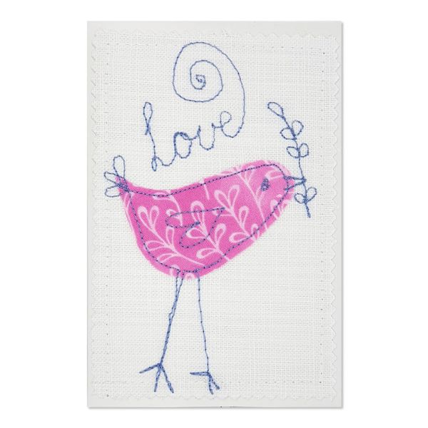 Love Bird - Greeting Card - Textile Art - A6 set of 4