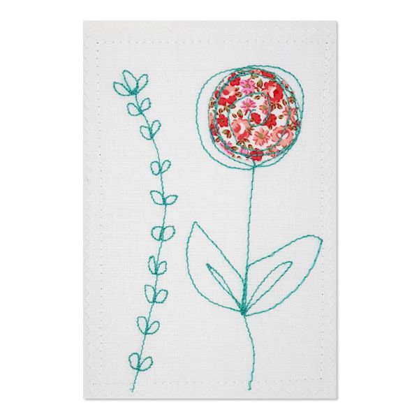 Flower - Greeting Card - Textile Art - A6 single