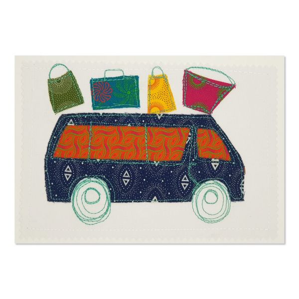 Taxi - Greetings Card - Textile Art - A5 set of 4