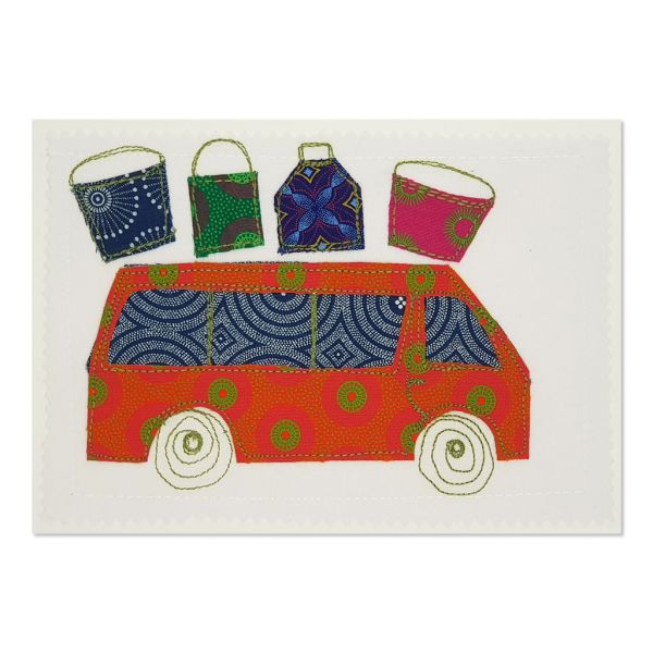 Taxi - Greetings Card - Textile Art - A5 single